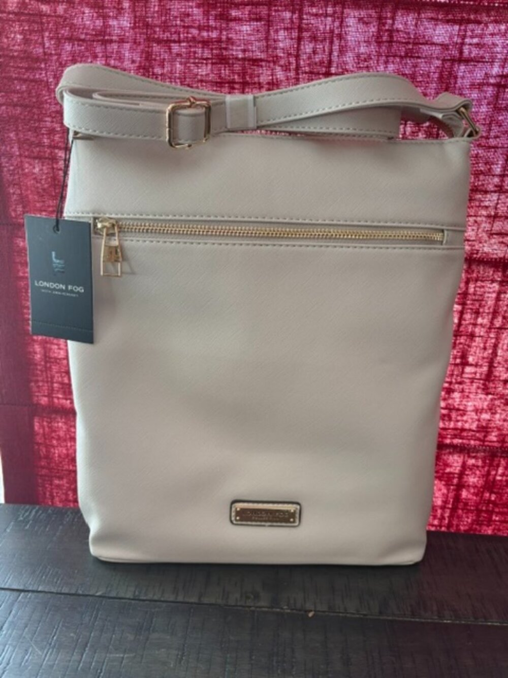 Brand New London Fog Lorraine Square X Cross Body Purse Off White NWT